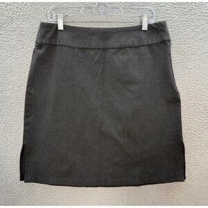 Old Navy Skirt Womens 14 Gray Stretch Knee Length Side Slits Preppy Careerwear